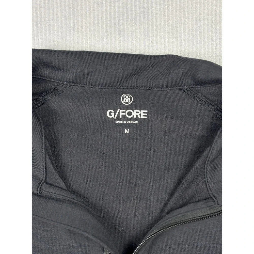 G/FORE Mens Quarter Zip Golf Pullover Onyx Black‎ Skull & Tees G4MS21K79 Size M